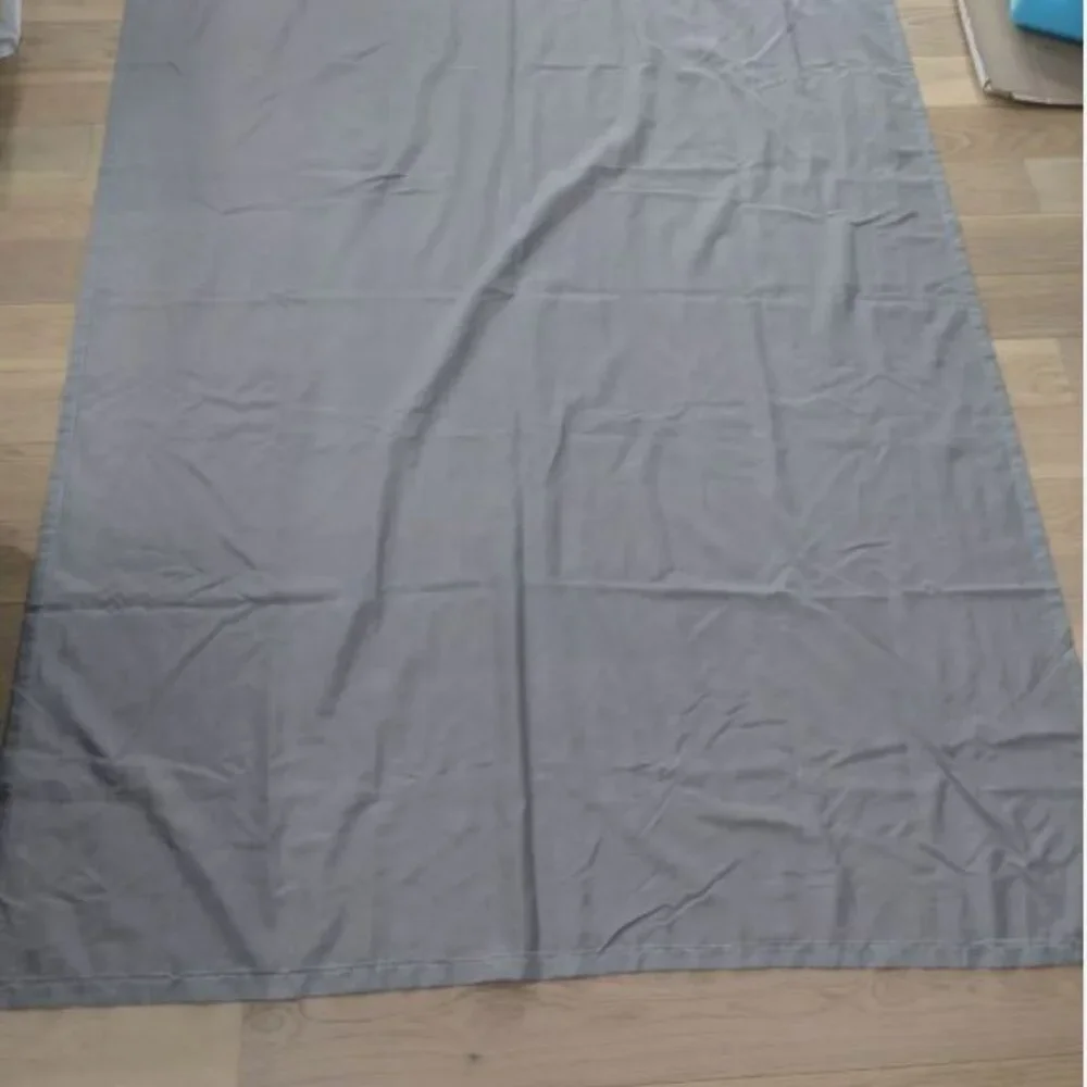 2 Pairs: IKEA Curtain VIVAN Gray Sheer Panel Window with Hardware Hemmed 79 x 55